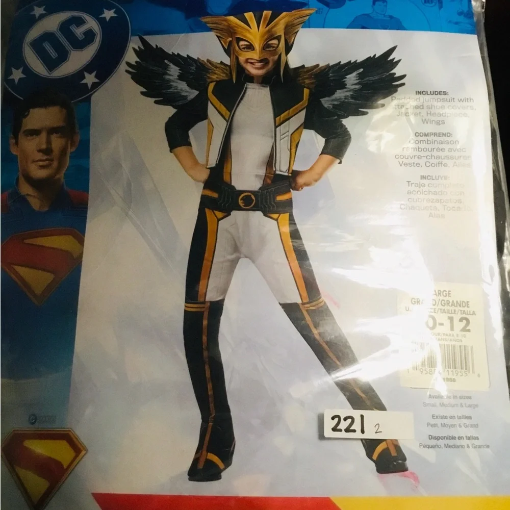 DC Hawkgirl Costume for Kids - White, Gold, Black